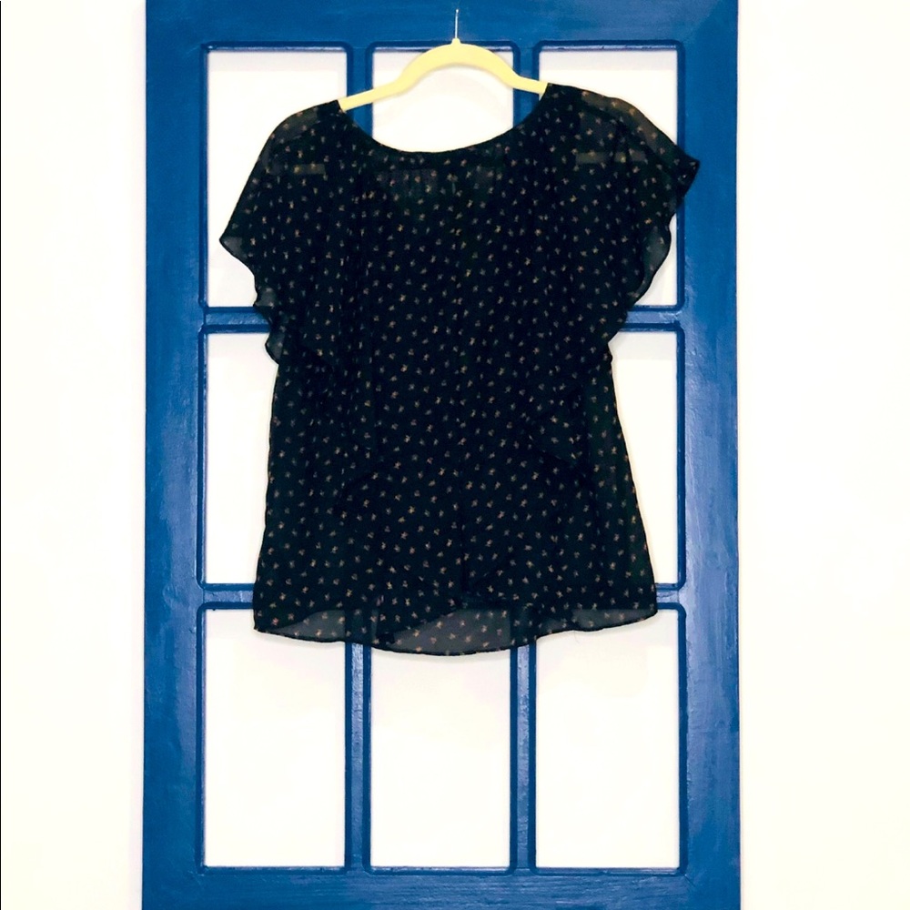 V Neck Floral Print Blouse